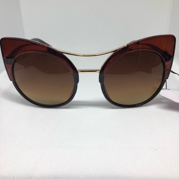 Cat Eye Brown Sunglasses - Picture 3 of 5